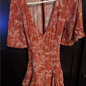 Princess Polly Terracotta Floral romper